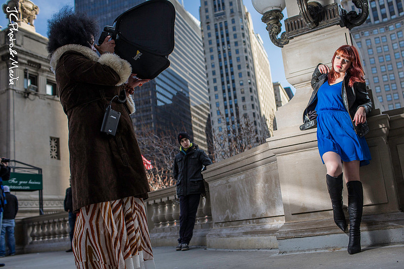 scene from a jcphotomedia shoot in chicago with Ana Stasia
