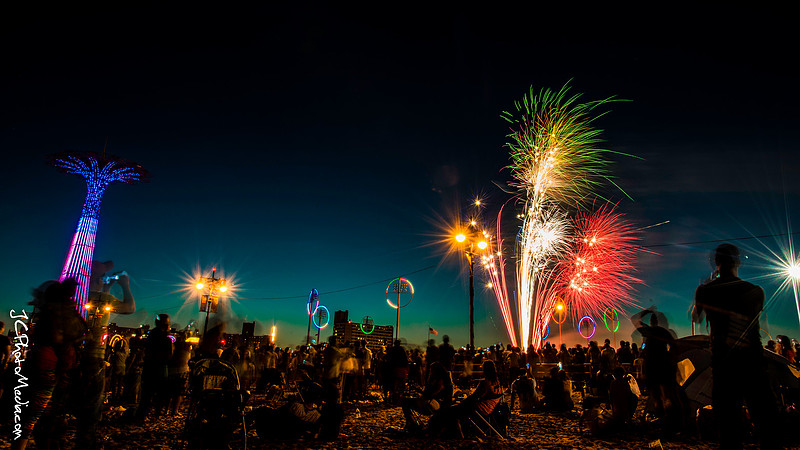 Fireworks over Coney Island to celebrate 4th of July